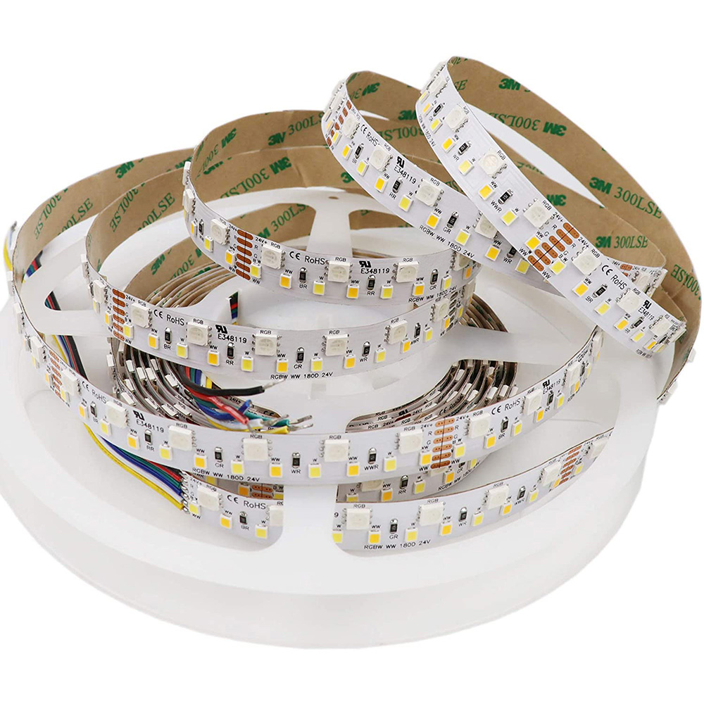 DC24V Color Changing RGBWW Dimmable 16.4Ft 900LEDs Dual Row Flexible LED Strip Light